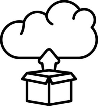 Cloud App Deployment Compact Design Glyph Asset vector