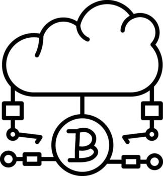 Cloud Blockchain Application Graphic Design Asset vector