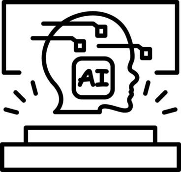 AI Simulation Tech Style Mark Graphic vector