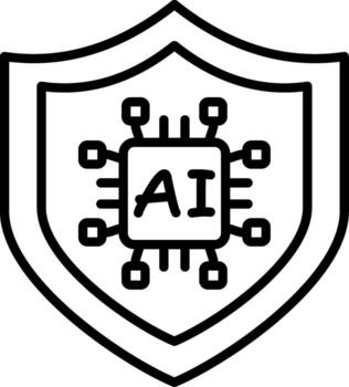 ai en seguridad elegante diseño activo vector