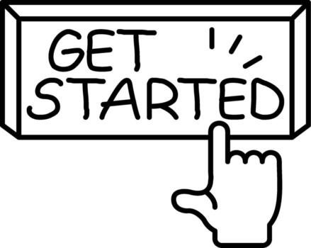 Get Started Outline Style Element Layout vector