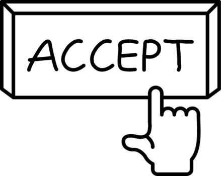 Accept Simplified UX Element Iconography vector