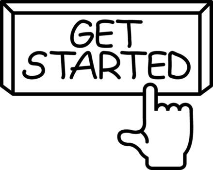 Get Started Mobile UI Mark Design vector