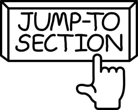 saltar a sección ux simpático elemento diseño vector