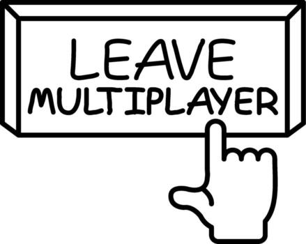 Leave Multiplayer Mobile UI Mark Design vector