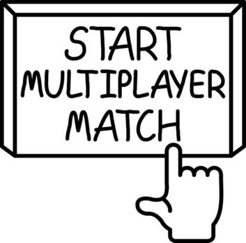 comienzo multijugador partido escalable Arte formar gráfico vector