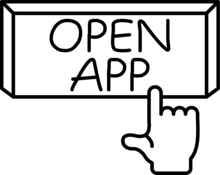 Open App Professional UI Symbol Graphic vector