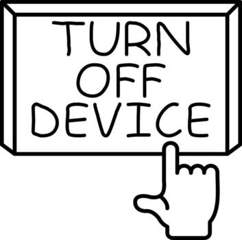 Turn Off Device Minimal Line Feature Graphic vector