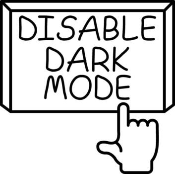 Disable Dark Mode Interface Friendly Graphic Element vector