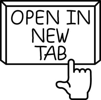 Open in New Tab Interface Friendly Graphic Element vector
