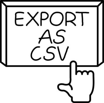 Export as CSV Creative Flat Symbol Design vector