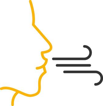 Deep Breathing Exercise Line Two Color vector