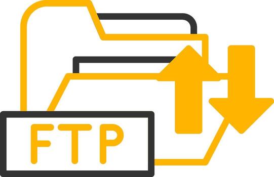 FTP Access Folder Line Two Color vector