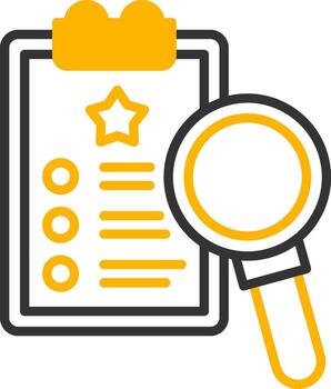 calidad controlar Lista de Verificación guía línea dos color vector