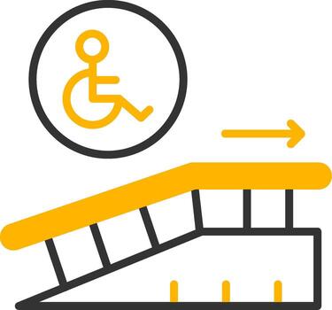 Disabled Persons Access Ramp Line Two Color vector