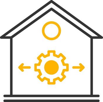 inteligente espacio utilización estrategia línea dos color vector