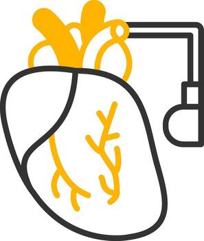 Cardiac Pacemaker Device Line Two Color vector