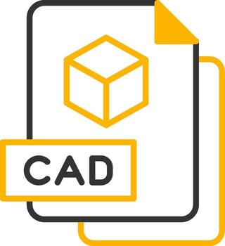 CAD Design File Line Two Color vector