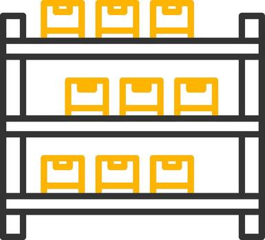 Industrial Racking System Layout Line Two Color vector