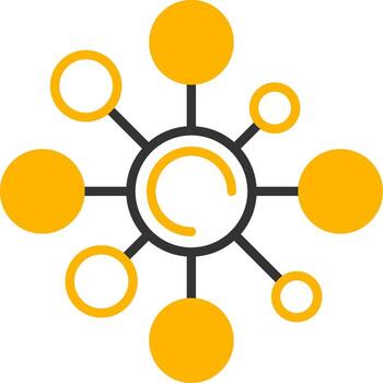 Molecule Structural Model Line Two Color vector