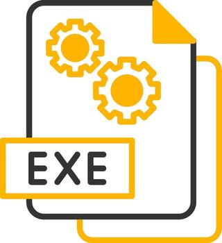 Executable EXE File Line Two Color vector