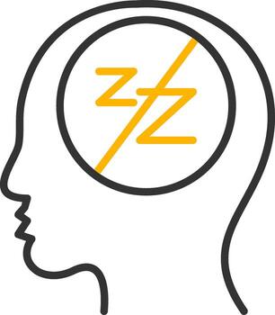 crónico insomnio problema línea dos color vector