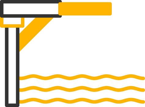 Jumping Springboard Platform Line Two Color vector