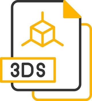 3DS Model File Line Two Color vector