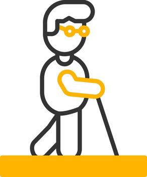 Blind Person Support Line Two Color vector