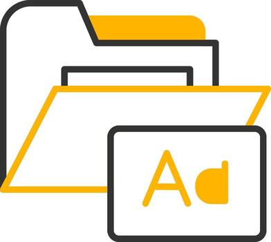 Custom Folder Font Line Two Color vector