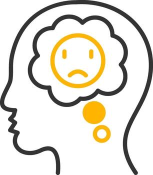 negativo pensando modelo línea dos color vector