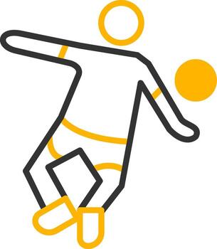 Dynamic Handball Movement Line Two Color vector