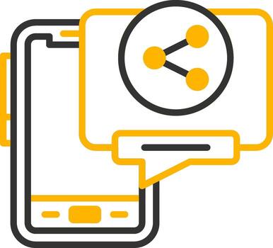 Mobile Sharing Option Line Two Color vector