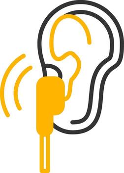 Ear Drum Function Line Two Color vector