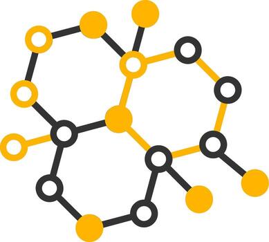 Guanine DNA Base Line Two Color vector