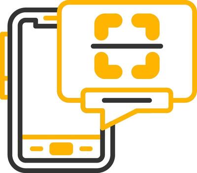 QR Code Mobile Scanner Line Two Color vector