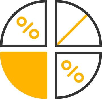 plano tarta gráfico línea dos color vector