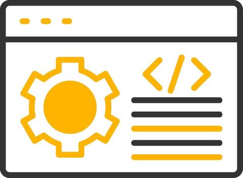 software programa desarrollo línea dos color vector