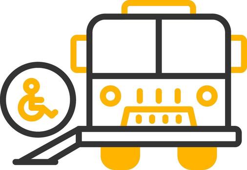 Disabled Persons Bus Ramp Line Two Color vector