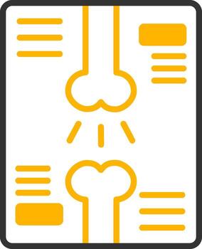 Bone X Ray Scan Line Two Color vector
