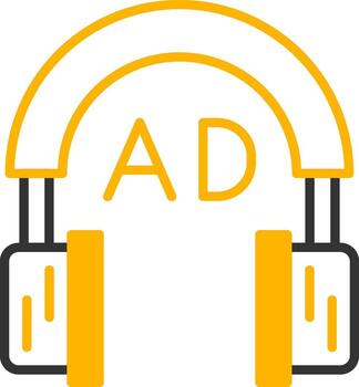 Audio Description Feature Line Two Color vector