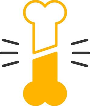 Severe Bone Fracture Line Two Color vector