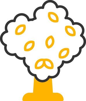 Common Alder Tree Line Two Color vector