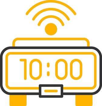 Digital Wall Clock Line Two Color vector