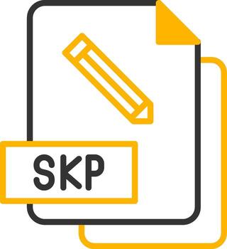 SketchUp SKP File Line Two Color vector