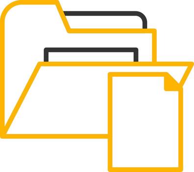 vacío archivos carpeta línea dos color vector