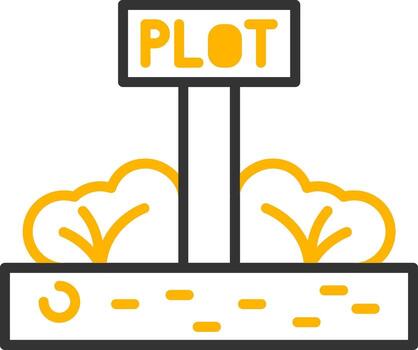 Residential Plot Land Line Two Color vector