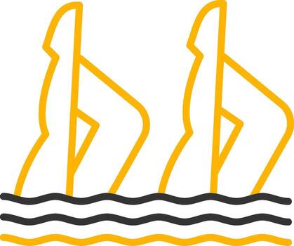 Synchronized Swimming Routine Line Two Color vector