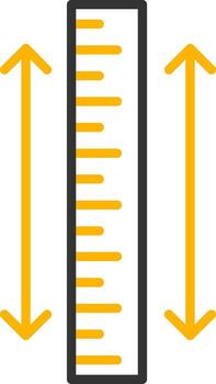 medición regla escala línea dos color vector