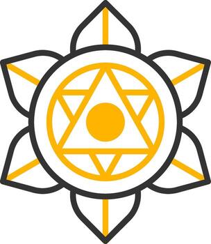 Solar Plexus Chakra Line Two Color vector